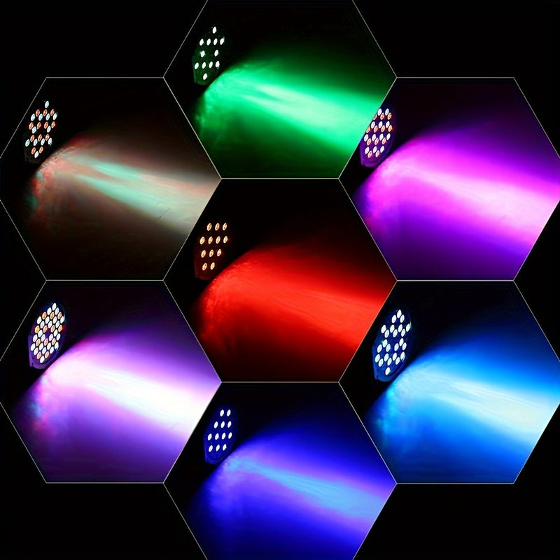 1pc Luz Par DJ RGB de 36 LED - Control Remoto Inalámbrico - Colores Vibrantes para Bodas, Cumpleaños, Navidad, Espectáculos de Música, Fiestas de Baile
