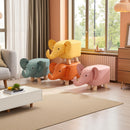 Pequeño taburete de madera sólida, disponible en cuatro colores, taburete bajo de elefante de dibujos animados, taburete pequeño de moda para el salón de casa, taburete creativo de forma única.