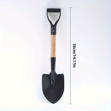 Una pala de jardín de 14,71 pulgadas con mango de madera y mango D - una pala redonda de metal diseñada para cavar suelo, ideal para pequeñas plantaciones y tareas de jardinería, herramienta de jardinería | Mango ergonómico | Herramienta de jardinería du
