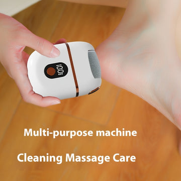 Máquina de picar carne eléctrica con visibilidad de batería, operación de un solo botón, eliminación de luz muerta beige, sin pies, con reemplazo desmontable para uso doméstico, exfoliante para el cuidado de los pies.