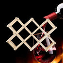 Este soporte de vino plegable puede contener 10 botellas y está hecho de madera, adecuado para cocinas, bares y mostradores de vino.