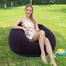 Sofo Inflable Extra Grande - Sillón Plegable Portátil Beige/Gris para Sala, Oficina o Camping, Sin Necesidad de Bomba, Mueble Ahorrador de Espacio para Interior/Exterior, Material Fácil de Limpiar