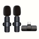 Micrófono de solapa inalámbrico con grabación omnidireccional - Carga USB-C, batería de litio, ideal para smartphones, tabletas, cámaras, entrevistas, podcasts y vlogs, videollamadas | Grabación moderna | Batería recargable