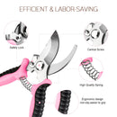 3 piezas de Tijeras de Poda de Flores Profesionales Rosa, Cuchillas de Acero Inoxidable - Conjunto de Herramientas de Poda de Jardín Portátiles Ergonómicas con Embalaje de Caja, Ideal para Cortar Flores, Frutas y Verduras, Herramientas de Poda de Jardín