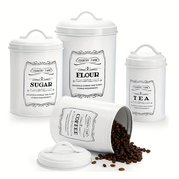 Juego de 4 Tarros para Cocina con Tapas Herméticas