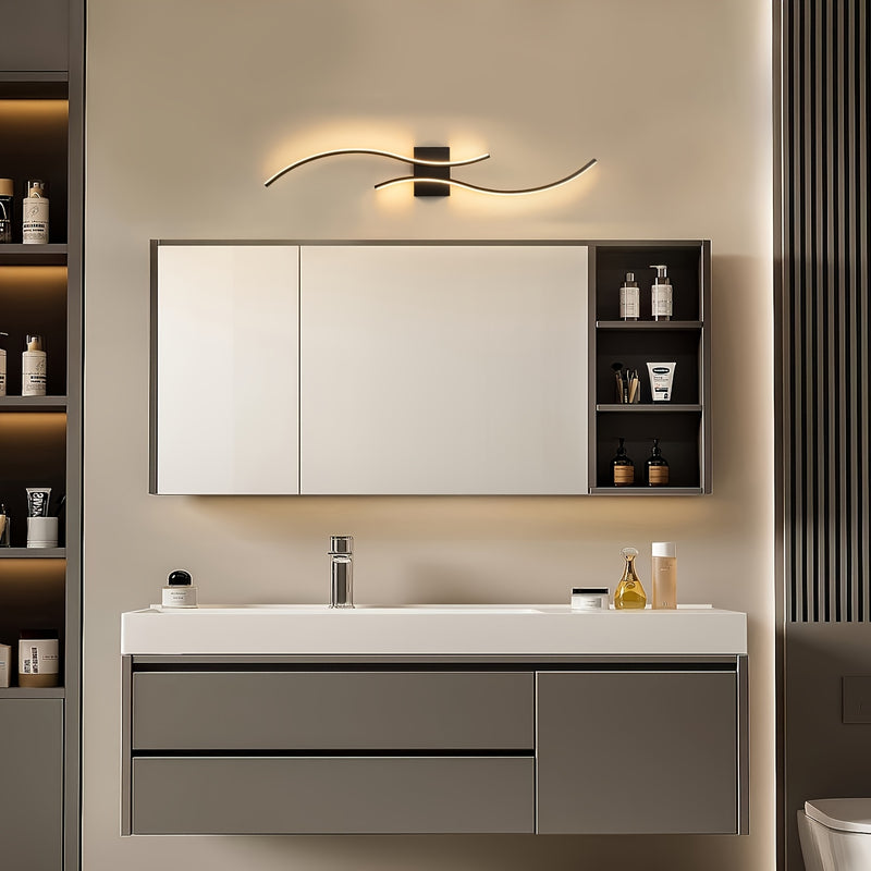 1pc Lámpara de Pared LED Moderna Negra - Acabado en Metal Mate, Montaje Semi-Rasante, Iluminación Dimmable para Ambiente, Adecuada para Dormitorio, Baño, Cocina, Pasillo, Escalera y Comedor, Lámpara LED Elegante