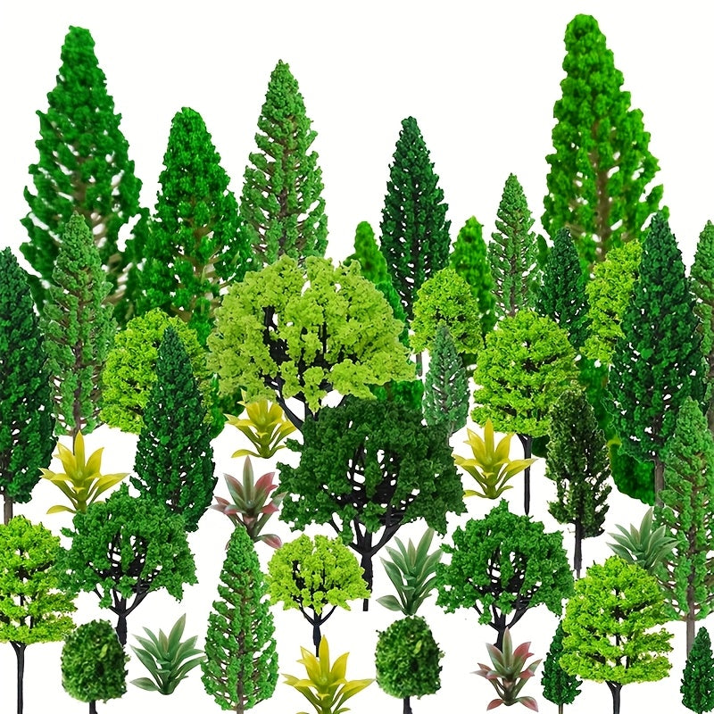 60 árboles modelo de 1.3 a 10.92 cm, árboles mixtos para paisajes de tren, árboles arquitectónicos y árboles artificiales para manualidades DIY, maquetas y paisajes verdes naturales