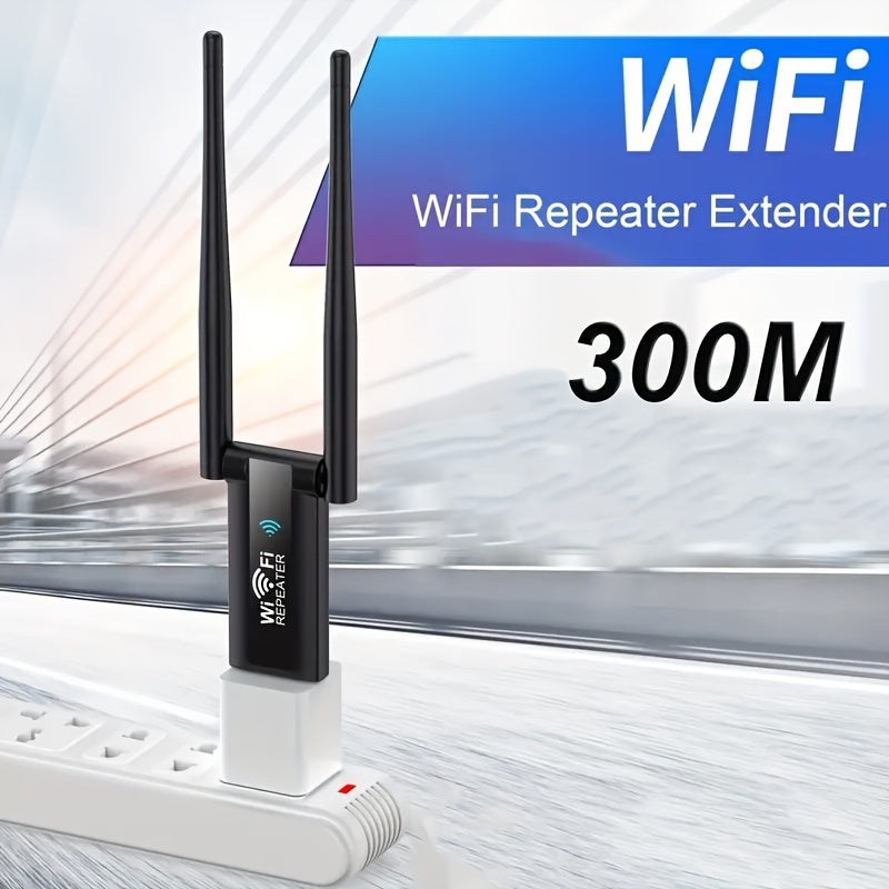 [WiFi de Largo Alcance 300Mbps] Extensor de WiFi de Largo Alcance de 300Mbps - 1ud Adaptador de Red USB 2.4G - Configuración Fácil, No Requiere Batería, Voltaje de Operación ≤36V