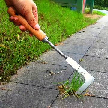 1 pieza de segadora manual de acero inoxidable - No necesita electricidad, mango ergonómico para la eliminación de malezas en carreteras y jardines, herramienta duradera para la eliminación de malezas para vehículos y uso al aire libre, herramienta para