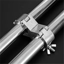 Abrazadera de Acoplamiento Giratoria para Truss de Iluminación DJ para Tubo Doble de 30mm-35mm, Abrazadera de Tubo de Doble Cabeza de Liberación Rápida con Anillos de Compensación, Aluminio - Ideal para Equipos de Iluminación y Escenario
