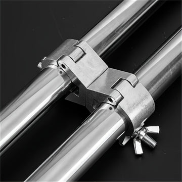 Abrazadera de Acoplamiento Giratoria para Truss de Iluminación DJ para Tubo Doble de 30mm-35mm, Abrazadera de Tubo de Doble Cabeza de Liberación Rápida con Anillos de Compensación, Aluminio - Ideal para Equipos de Iluminación y Escenario