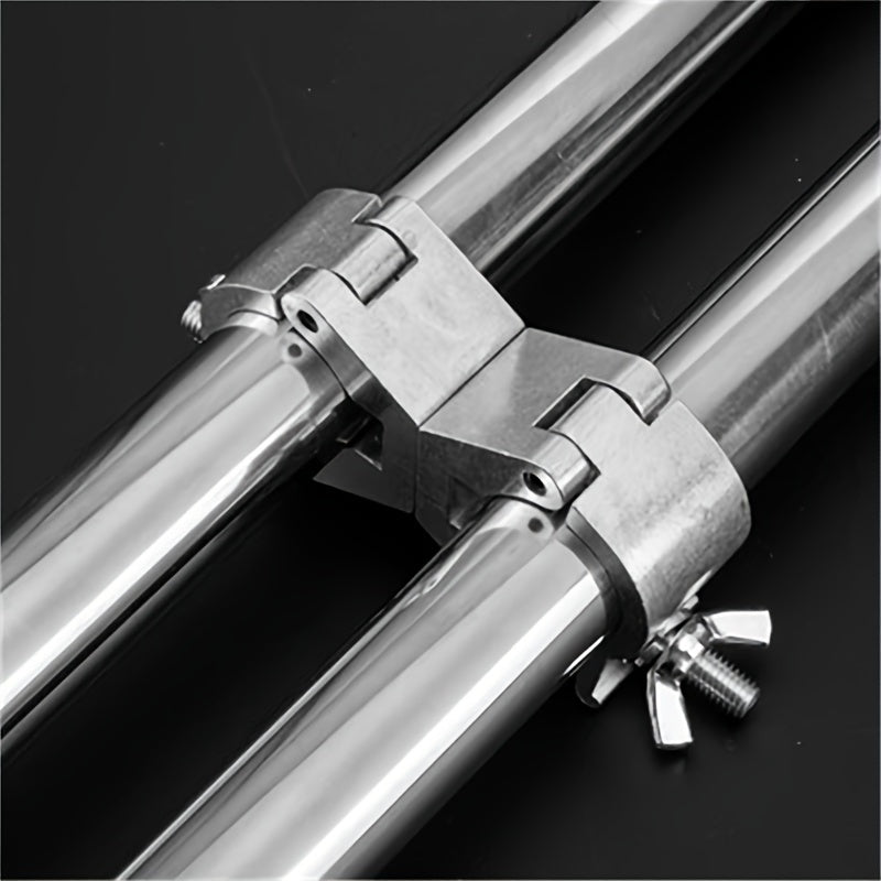 Abrazadera de Acoplamiento Giratoria para Truss de Iluminación DJ para Tubo Doble de 30mm-35mm, Abrazadera de Tubo de Doble Cabeza de Liberación Rápida con Anillos de Compensación, Aluminio - Ideal para Equipos de Iluminación y Escenario
