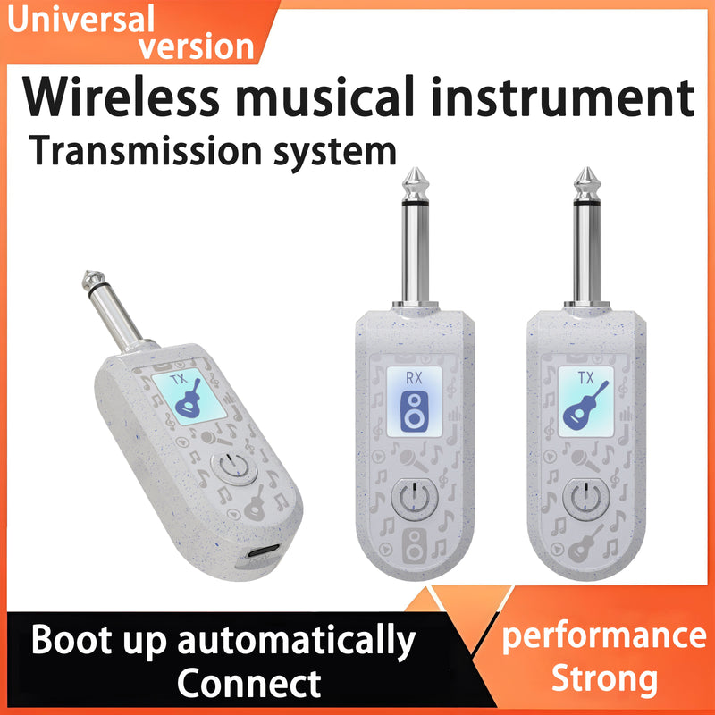 Sistema de Transmisión Inalámbrica para Instrumentos, Aproximadamente 8 Horas de Uso, Conexión Uno a Uno y Dos a Dos, Ideal para Guitarra Eléctrica, Sintetizador, Bajo y Otros Instrumentos Electrónicos, Diseño Elegante del Transmisor, Audio de Alta Calid