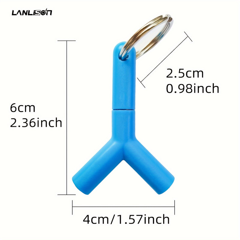 Dispositivo de Compartir Audio Lanlison de 3.5mm - Adaptador de Cable Y-Splitter Compacto con Llavero, Sonido de Alta Calidad, Macho a Doble Hembra, Reproductor de Música Portátil para Smartphones - Disponible en Blanco, Azul, Negro