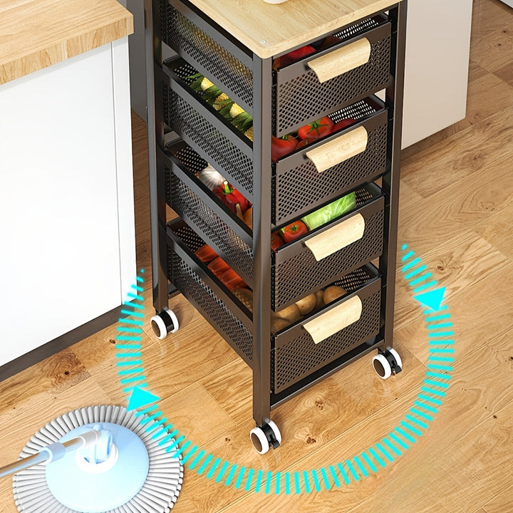 1pieza Estante de almacenamiento de varias capas, 3-4 capas ahorradoras de espacio, metal, estante deslizante, montaje en el suelo, no requiere electricidad, para dormitorio, cocina, camping al aire libre, hogar y camping todo el año, estantes de almacen