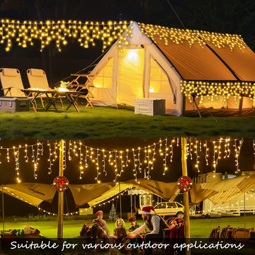 1-Pack Luces LED de Caramelo Solar - 29.5ft/7m, 162 LEDs con 8 Modos, Perfectas para Navidad, Halloween y Decoración de Bodas - Ideal para Balcón, Carpa, Jardín, Villa y Exteriores - Cortina Luminosa Solar de 18.03ft/5.5m con 96 LEDs