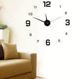 Reloj de Pared Silencioso y Luminoso Moderno - Autoadhesivo, Números Grandes Dorados y Segundero Rojo, Diseño de Espejo Acrílico para Sala o Estudio, Funciona con Pilas (Pila AA No Incluida)