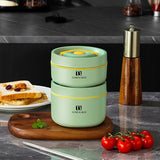 Caja de almuerzo 2/3/4 piezas, contenedores de alimentos a prueba de fugas con bolsa de transporte, acero inoxidable 304, apto para microondas, tema frutas, funcionamiento manual, forma redonda, material PP, caja de almuerzo escolar, caja de almuerzo