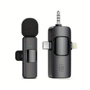 Micrófono inalámbrico de 3 en 1, claro, mini, adecuado para for iphone con enchufe de luz, teléfonos Android/computadoras/laptops, micrófono con doble clip de cuello con enchufe USB-C/3,5 mm, utilizado para grabación de video, vlogging, transmisión en vi