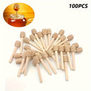 50pcs Mini Madera Miel Mezcla Barra Mango Mezcla Tarro Cuchara Natural Madera Miel Dipper Palo Cuchara Miel Palo Largo Suministros