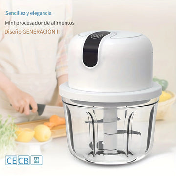 Picadora de ajo eléctrica inalámbrica USB de 350ML multifunción para picar ajo pequeño, picadora de ajo, picadora de pimienta, chile, nueces, molinillo de carne, procesador de alimentos / picadora de verduras, chile, carne, procesador de alimentos