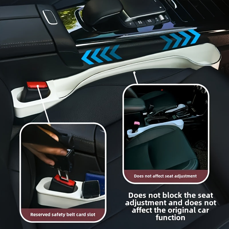 SEG Direct 2 Piezas Organizador de Espacio para Asientos de Auto con Portavasos y Diseño de Almacenamiento, Compartimento Lateral del Reposabrazo para un Interior Limpio y Ordenado, Accesorio Multifuncional para Coche