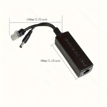 2 unidades de 48V PoE Splitter & Switch - Adaptador de red de alta velocidad con enchufe y funcionamiento, flujo de datos estable, compatible con 802.3af/at, teléfono, cámara, inalámbrico, sistema de seguridad para hogar y oficina, mini splitter para int