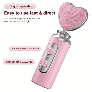 Micrófono Dinámico Rosa de Primera Calidad para Podcasting, Juegos y Transmisiones en Vivo - Forma de Corazón con USB/XLR y Función de Silencio Táctil, Insonorizado, Adecuado para Grabación de Voz, Todo el Material Metálico Gulban Festival Mubarak