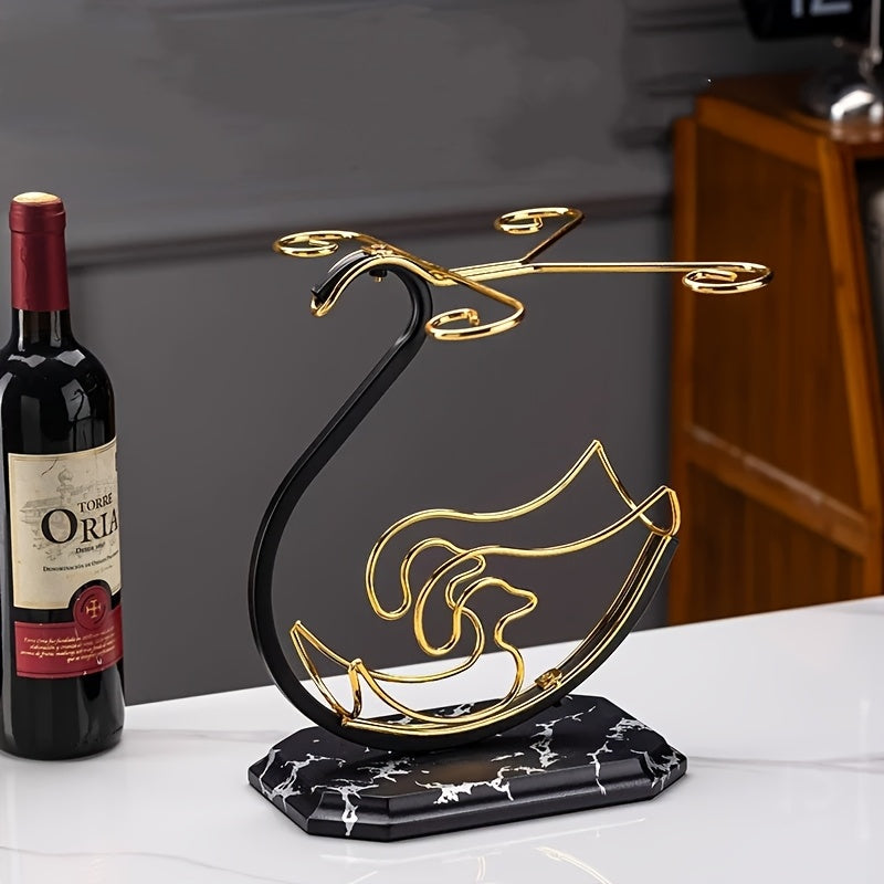 1pc soporte integrado para vino, diseñado para sostener 4 copas y una botella de vino, ideal para uso en el hogar, portavinos premium