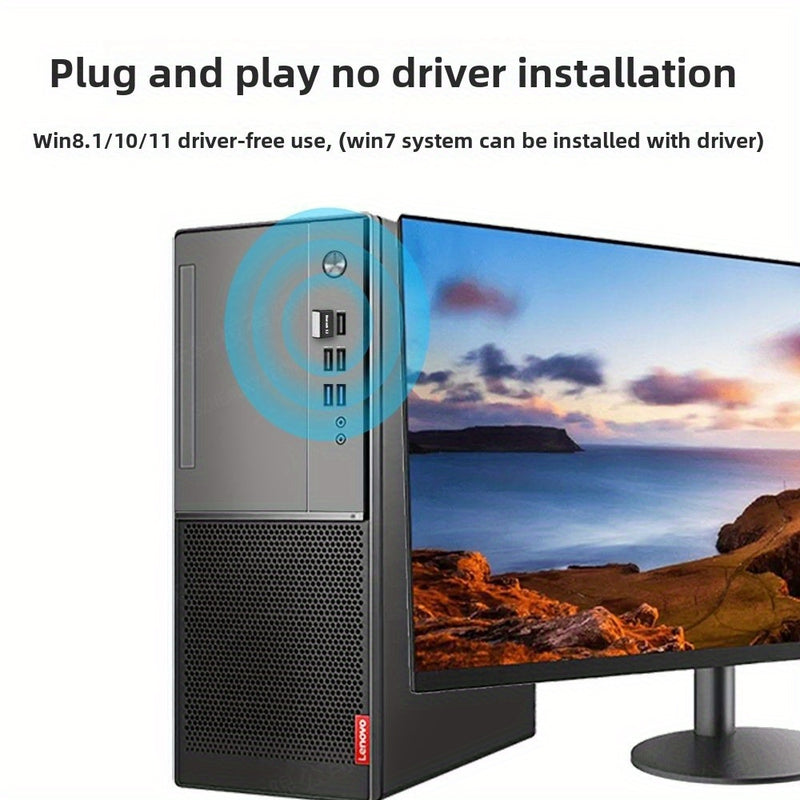 Adaptador y receptor inalámbricos USB 5.3 para portátil, auriculares, teclado, ratón, altavoz - Plug and Play, compatible con Windows 11/10/8.1, alimentado por USB, voltaje de funcionamiento ≤36V, conectividad inalámbrica, accesorios para portátil | Dise