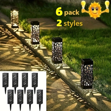 6 luces solares para exteriores, luces decorativas solares para caminos, iluminación para jardín y césped, luces LED solares para paisajismo