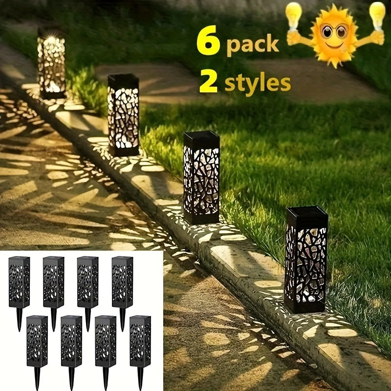 6 luces solares para exteriores, luces decorativas solares para caminos, iluminación para jardín y césped, luces LED solares para paisajismo