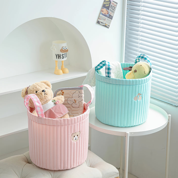 Canasta de Almacenamiento para Juguetes, Cesto Utilitario Bordado Acolchado, Organizador Suave para Pañales y Hogar