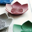 Plato para Jabón de Silicona con Diseño de Loto - Sin Taladro, Soporte para Jabón de Baño con Drenaje, Portátil e Inodoro