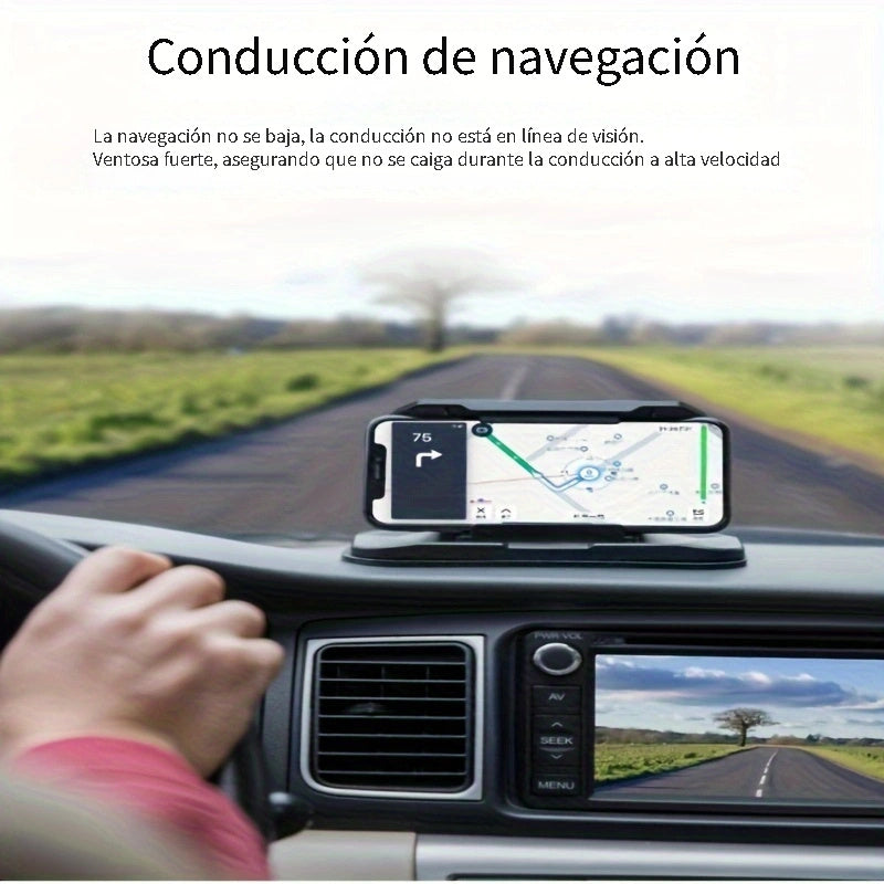 Soporte Universal para Navegación de Teléfono y Tableta en el Coche - Clip de Soporte Multifuncional para Pantallas Horizontales y Verticales - Se Adapta a la Consola Central