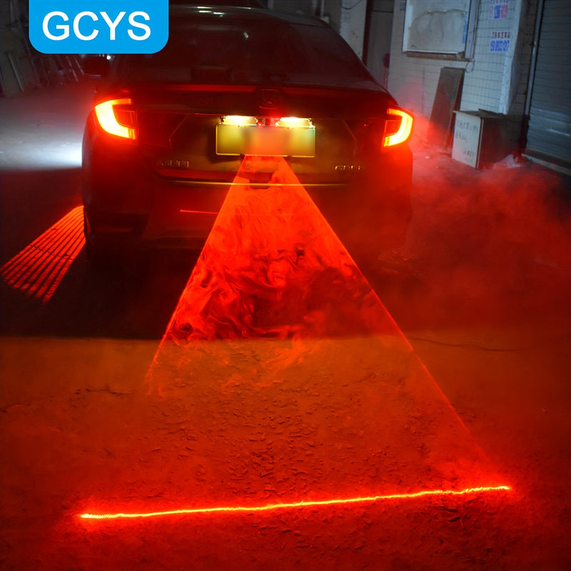 GCYS LED Luces de proyección de neón para coches, 6 patrones conmutables de línea de seguridad, accesorio decorativo con cableado duro para vehículos y motocicletas, sin batería, resistente al agua