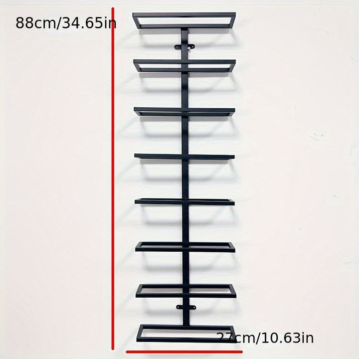 Vitrina de Vino Moderna Negra para Botellas de Vino, Estante Flotante de Vidrio para Botellas de Vino, Estante de Almacenamiento para Exhibición de Vino, Estante de Copa de Vino, para Bar de Cocina, 27.0x8.99x89.99cm, Estante de Vino Montado en la Pared