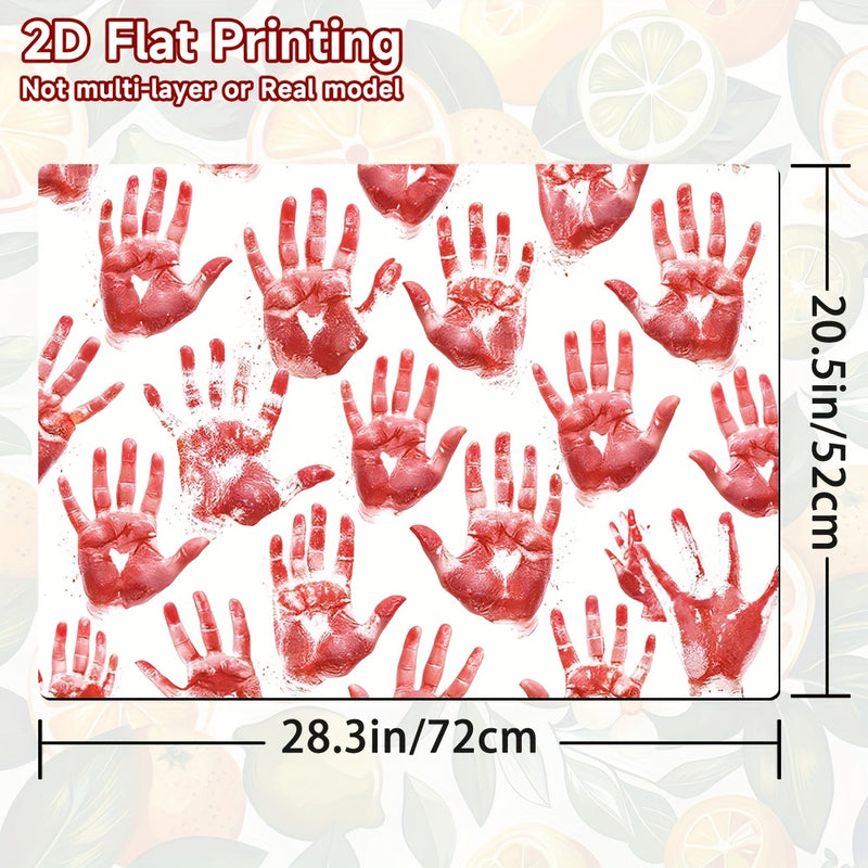 1pc Alfombrilla para Estufa de Halloween - Decoración de Cocina con Salpicaduras de Sangre Roja, Protector Antideslizante para Gas/Estufa, Cubierta Fácil de Limpiar para Fiesta de Halloween - Accesorio Espeluznante para Amantes del Terror, Diseño Temátic