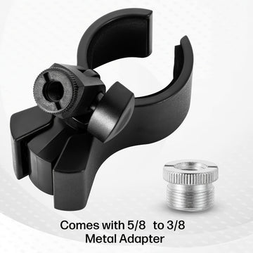 1/2 piezas, clip de micrófono grande, soporte ajustable para micrófonos con un diámetro exterior de 1,26" desde 2,3", con adaptador de tornillo macho de 5/8" a tornillo hembra de 3/8"