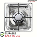 50pcs Cubiertas Desechables de Aluminio para Quemadores de Estufa de Gas, Cuadradas de 21.59cm, Resistentes al Calor - Almohadillas de Protección Gruesas para Cocina, Ideales para Uso Doméstico y Necesidades de Cocina, Protectores para la Parte Superior