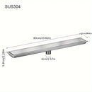 Desagüe de Suelo Rectangular Invisible de Acero Inoxidable - Extendido, Fregadero de Baño Resistente a Olores con Cubierta de Tubería Oculta