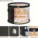 1pc Organizador de almacenamiento de sombreros de tela ClearView, contenedor de sombreros apilable redondo con ventana frontal grande, cesta de almacenamiento de ropa con cremallera portátil para sombreros de playa y ala ancha