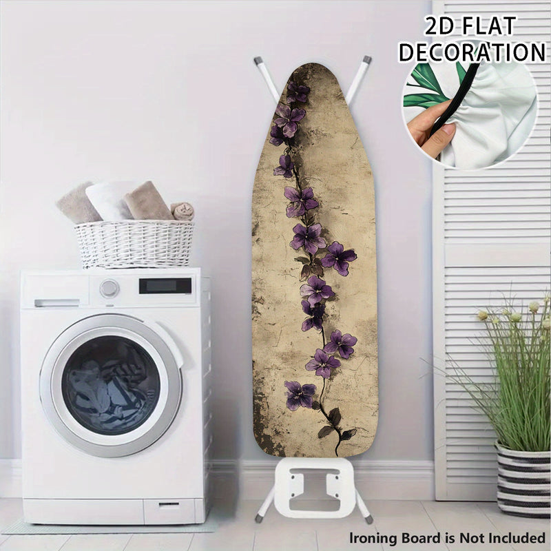 Fundas Lavables para Tabla de Planchar con Diseño Elegante 2D de Enredaderas Moradas - Ajuste Perfecto para la Mayoría de Mesas de Planchado Estándar, Decoración para Lavandería, Accesorios Prácticos y Fáciles de Instalar, Superficie Lisa, Esenciales del
