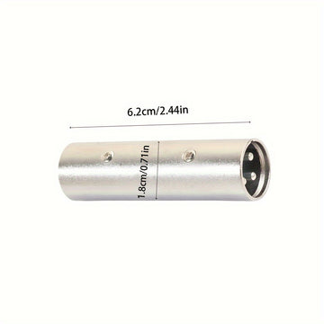 Adaptador de Audio XLR Dorado de 3 Pines Macho a Macho, Conector de Aleación de Zinc para Micrófonos, Consolas de Mezcla, Amplificadores, Altavoces - Compatible con PC, Micrófono para PC, Enchufe, Adecuado
