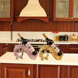 Elegante soporte de vino de pavos reales - Resina duradera, apilable, lujo ligero para decoración del hogar en el salón, comedor y armario de vino, exhibición de vino | Soporte de vino artístico | Soporte de vino duradero