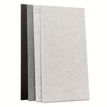 6 piezas de paneles de espuma acústica de alta densidad, 12x24x0,4 pulgadas, baldosas de pared a prueba de sonido en beige, negro, gris y blanco - Autoadhesivas, ideales para el hogar, la oficina, el estudio, la decoración, la absorción de ruido y la pre