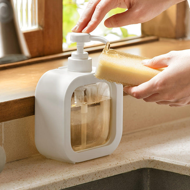 Dispensador de Jabón de Plástico Transparente de 1 Pieza - Tipo de Presión, Botella Recargable para Loción y Champú para la Organización del Baño