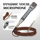 Micrófono vocal dinámico profesional LMBGM - Micrófono de mano unidireccional cardioid con bobina móvil, con interruptor ON/OFF, cable XLR de 177" a jack de 1/4", construcción de aleación de aluminio y protección contra el viento para cantar, karaoke, co