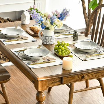 Juego de 4 Manteles Individuales con Flores y Hojas de Amapola Marrón Otoñales, 30.48x45.72 cm para Decoración de Mesa en Cocina o Fiesta Primaveral