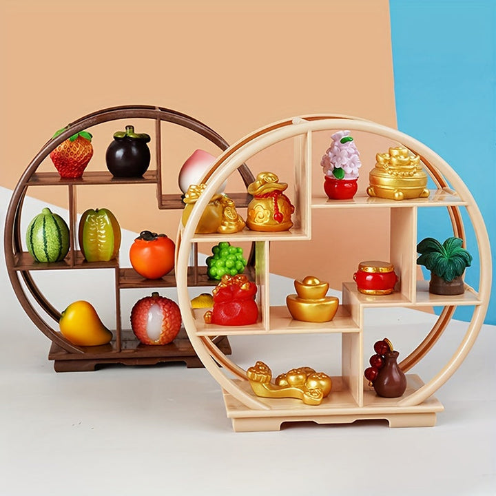 2 Estanterías de Exhibición de Casas de Muñecas en Miniatura - Accesorios DIY, Estanterías Vacías para Decoración de Escena de Juguetes, Plástico, Modelos, Bogu